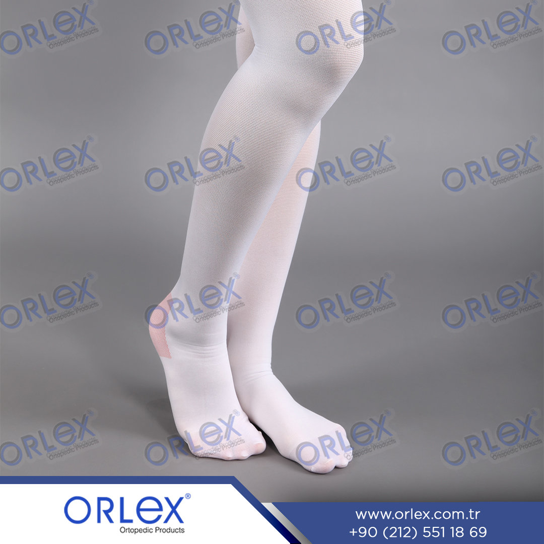 ORLEX DİZ ÜSTÜ ANTİ-EMBOLİ ÇORABI Anti Emboli Beyaz Varis Çorabı